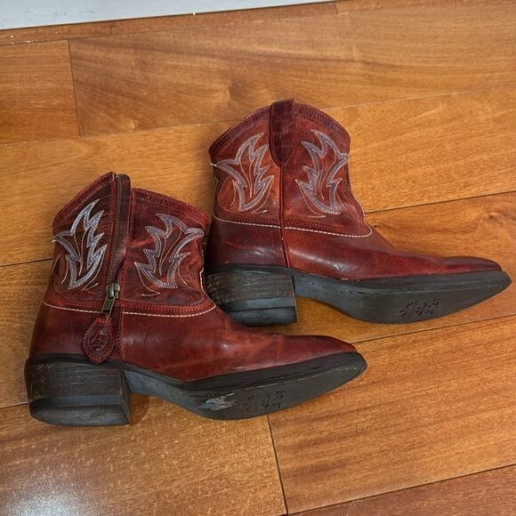 Ariat Billie Unbridled Red Leather Western Cowgirl Boots size 6.5 - Picture 5 of 12